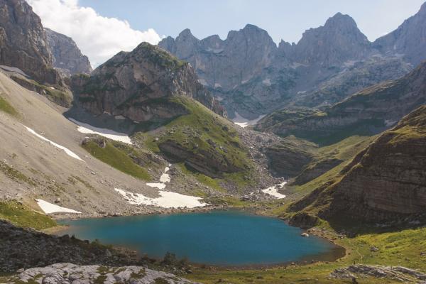 Photo of an Amazing view in mountain lake in Albanian Alps, National Park Theth, Albania